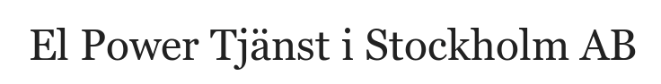 El Power Tjänst i Stockholm AB logotyp