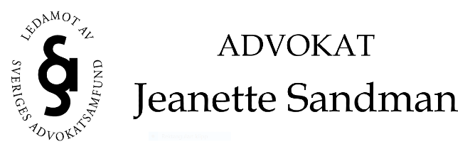 Advokat Jeanette Sandman AB logotyp