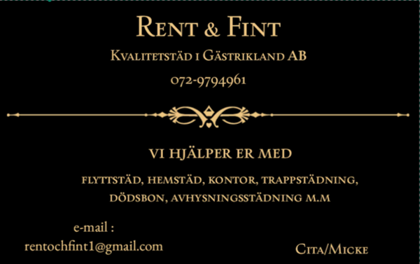 Rent & Fint Kvalitetstäd i Gästrikland AB logotyp