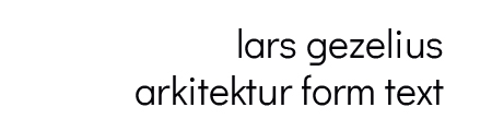 arkitektur form text - lars gezelius AB logotyp