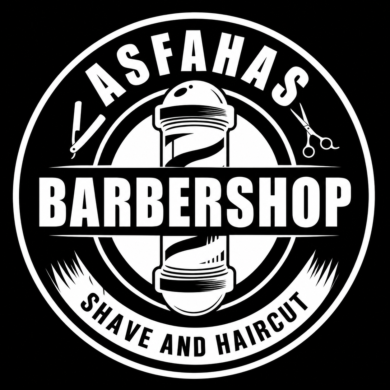 Asfahas Barbershop AB logotyp