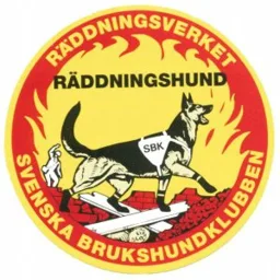 RÄDDNINGSVERKET SVENSKA BRUKSHUNDKLUBBEN RÄDDNINGSHUND SBK – varumärkesbild för SVENSKA BRUKSHUNDKLUBBEN