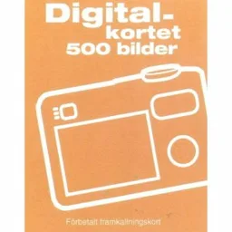 Digitalkortet 500 bilder Förbetalt framkallningskort – varumärkesbild för JF Försäljning och konsult AB