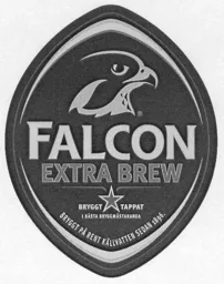 FALCON EXTRA BREW BRYGGT TAPPAT I BÄSTA BRYGGMÄSTARANDA BRYGGT PÅ RENT KÄLLVATTEN SEDAN 1896 – varumärkesbild för Carlsberg Sverige Aktiebolag