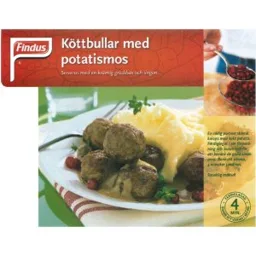 FINDUS Köttbullar med potatismos – varumärkesbild för Findus Sverige Aktiebolag