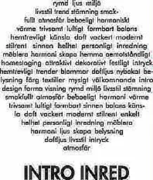 intro inred – varumärkesbild för INTRO Homestyling & Interior AB