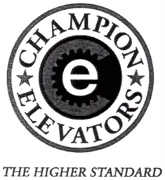 e CHAMPION ELEVATORS THE HIGHER STANDARD – varumärkesbild för Alimak Group Management AB