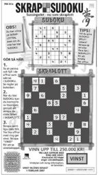 SKRAP SUDOKU – varumärkesbild för AB Svenska Spel