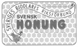 ETIKETTEN UTLÄMNAS ENDAST TILL RIKSFÖRBUNDETS MEDLEMMAR SVERIGES BIODLARES RIKSFÖRBUND SVENSK HONUNG FÖR INNEHÅLLET ANSVARAR – varumärke, SVERIGES BIODLARES RIKSFÖRBUND