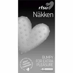 RFSU Näkken BUMPY FOR EXTRA PLEASURE MOST TESTED CONDOMS ALL PROFITS SUPPORT RFSU SEXUAL EDUCATION – varumärkesbild för RFSU Aktiebolag