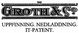 GROTH & CO UPPFINNING. NEDLADDNING. IT-PATENT – varumärkesbild för Groth Invest AB