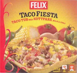 FELIX TACO FIESTA TACO TUB MED KÖTTFÄRS MAJS & CHILI – varumärkesbild för Orkla Foods Sverige AB