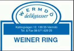 Wermdö Delikatesser Kättingvägen 12, 139 55 Värmdö Tel. & Fax 08-571 629 25 WEINER RING – varumärkesbild för Wermdö delikatesser AB