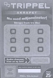 Trippel Skrapet Nu med miljonvinster! Skrapa fram tre lika – varumärkesbild för Kombispel i Sverige AB