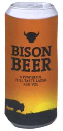 BISON BEER A POWERFUL FULL TASTE LAGER 5,6% VOL – varumärkesbild för Lennart Wenngren Marketing Aktiebolag