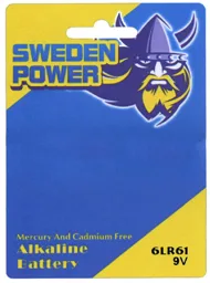 SWEDEN POWER Mercury And Cadmium Free Alkaline Battery 6LR61 9v – varumärkesbild för MKC Service i Växjö AB