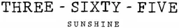 THREE-SIXTY-FIVE SUNSHINE – varumärkesbild för MQ MarQet AB