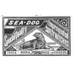 SEA.DOG Special Quality Impregnated SAFETY MATCHES TRADE.MARK. MADE IN SWEDEN – varumärkesbild för Swedish Match Industries Aktiebolag