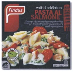 Findus world selection Pasta Al Salmone – varumärkesbild för Findus Sverige Aktiebolag
