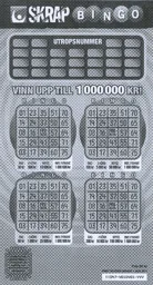 SKRAP BINGO UTROPSNUMMER VINN UPP TILL 1 000 000 KR! BINGO BINGO 01 23 ... – varumärkesbild för AB Svenska Spel