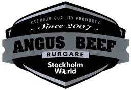 PREMIUM QUALITY PRODUCTS - Since 2007 - ANGUS BEEF BURGARE Stockholm World – varumärkesbild för Stockholm World AB