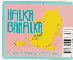 Halka Banalka Kolsyrad läskedryck/banansmak – varumärkesbild för Dryckesbolaget Gustav Vasa AB