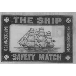 THE SHIP SAFETY MATCH IMPREGNATED MADE IN SWEDEN – varumärkesbild för Swedish Match Industries Aktiebolag