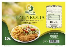 FRITYROLJA GENUINE ORIGINAL 10L Rapson Sweden Konsumentkontakt: Rapson Sweden AB Dåntorpsvägen 33 136 50 Jordbro Mobil: 0046-720217426 – varumärkesbild för Tolek AB