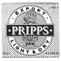 PRIPPS EXPORT LIGHT & DRY – varumärkesbild för Carlsberg Sverige Aktiebolag