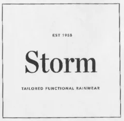 Storm TAILORED FUNCTIONAL RAINWEAR EST 1958 – varumärkesbild för ModersHuset Aktiebolag