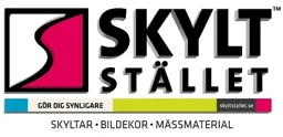 S SKYLTSTÄLLET SKYLTAR BILDEKOR MÄSSMATERIAL GÖR DIG SYNLIGARE skyltstallet.se – varumärkesbild för SKYLTSTÄLLET SVERIGE AB