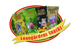 Lönngårdens Snacks CHEESE BOWS ONION RINGS BACON SNACKS PEANUT FLIPS – varumärkesbild för K & M Gross AB