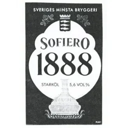 SVERIGES MINSTA BRYGGERI SOFIERO 1888 – varumärkesbild för Kopparbergs Bryggeri Aktiebolag
