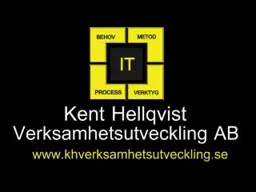 Kent Hellqvist Verksamhetsutveckling AB BEHOV METOD PROCESS VERKTYG IT www.khverksamhetsutveckling.se – varumärkesbild för Blod Svett och Tårar LVIII (58) AB