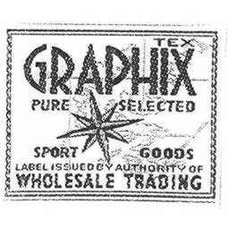 TEX GRAPHIX PURE SELECTED SPORT GOODS LABEL ISSUED BY AUTHORITY OF WHOLESALE TRADING – varumärke, Textilgrossisten Hefa AB
