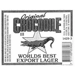 ORIGINAL CROCODILE III WORLDS BEST EXPORT LAGER – varumärkesbild för Krönleins Bryggeri Aktiebolag