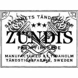 SÄKERHETS TÄNDSTICKOR ZUNDIS PARAFFINERADE MANUFACTURED AT TIDAHOLM TÄNDSTICKSFABRIK, SWEDEN – varumärkesbild för Swedish Match Industries Aktiebolag