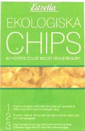 ESTRELLA EKOLOGISKA CHIPS AV POTATIS ODLAD ENLIGT KRAVS REGLER – varumärkesbild för Estrella AB