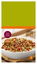 UGNSBAKAD KNAPRIG MÜSLI INGET TILLSATT SOCKER RIK PÅ FULLKORN 15 % FRÖN 450 G – varumärkesbild för Orkla Foods Sverige AB
