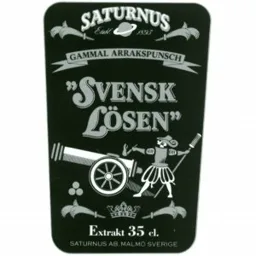 SATURNUS GAMMAL ARRAKSPUNSCH SVENSK LÖSEN – varumärkesbild för Saturnus Varumärkes AB