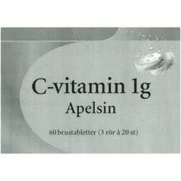 C-VITAMIN 1G APELSIN, 60 BRUSTABLETTER (3 RÖR À 20 ST) – varumärkesbild för ACO Hud Nordic AB