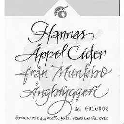 HANNAS ÄPPEL CIDER FRÅN MUNKBO ÅNGBRYGGERI – varumärkesbild för Galatea AB