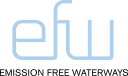 efw, EFW, EMISSION FREE WATERWAYS – varumärkesbild för Eurofeeder Shipping AB