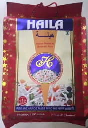 HAILA INDIAN PREMIUM BASMATI RICE H ERIS RIZ ARROZ RIJST RISO RIS PRODUCT OF INDIA – varumärkesbild för Damarose Food import AB