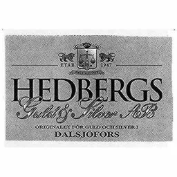 HEDBERGS GULD & SILVER AB ORIGINALET FÖR GULD OCH SILVER I DALSJÖFORS ETAB 1947 – varumärkesbild för Hedbergs Guld & Silver AB