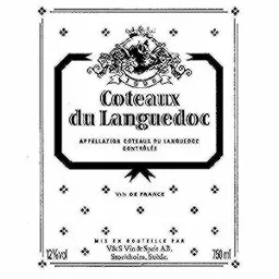 Coteaux du Languedoc APPELATION COTEAUX DU LANGUEDOC CONTROLE VIN DE FRANCE V&S Vin & Sprit AB, Stockholm, Suéde – varumärkesbild för The Absolut Company Aktiebolag