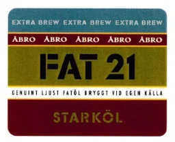 EXTRA BREW ÅBRO FAT 21 STARKÖL – varumärkesbild för Aktiebolaget Åbro Bryggeri