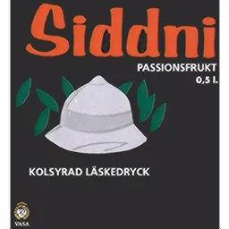 SIDDNI PASSIONSFRUKT KOLSYRAD LÄSKEDRYCK – varumärkesbild för Dryckesbolaget Gustav Vasa AB