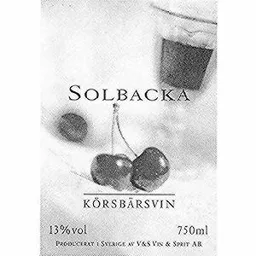 SOLBACKA KÖRSBÄRSVIN PRODUCERAT I SVERIGE AV V&S VIN & SPRIT AB – varumärkesbild för The Absolut Company Aktiebolag