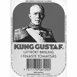 KUNG GUSTAF LÄTTRÖKT BRISLING I FINASTE TOMATSÅS MED SÄRSKILT KUNGLIGT TILLSTÅND Abba Seafood ... – varumärkesbild för Abba Seafood Aktiebolag